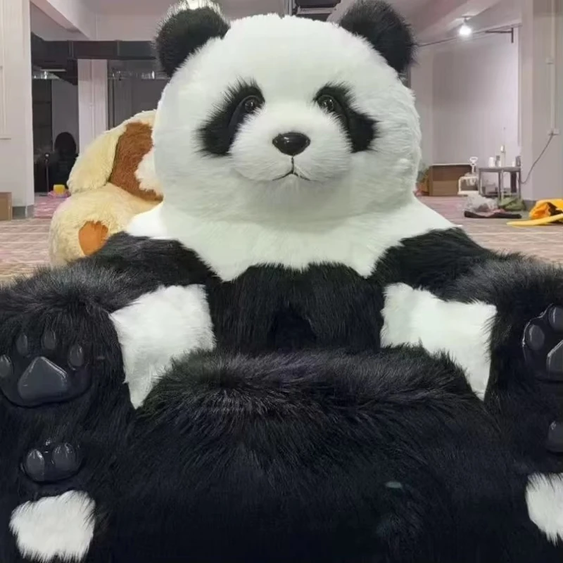 Plush Panda Sofa Bed with Animal Design for Life Cute Inflatable Baby Animal Sofa Chair Panda Sofa