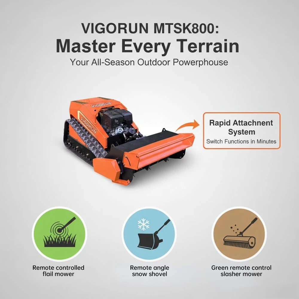 Agricultural ic  Mower Hybrid Long Distance RC Works on 40° Slopes Wetlands Orchards & Riverbanks
