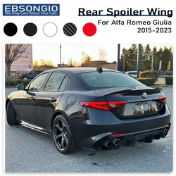 For Alfa Romeo Giulia Sedan Spoiler 2015-2023 Rear Trunk Lid Spoiler Wing Carbon Fiber /Gloss Black Tailgate Splitter Lip