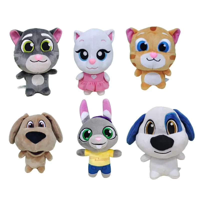 

6PC 15cm Talking Tom And Friends Plush Toys Doll Kawaii Talking Tom Angela Hank Ginger Ben Claw Machine Dolls Can't Talk Version