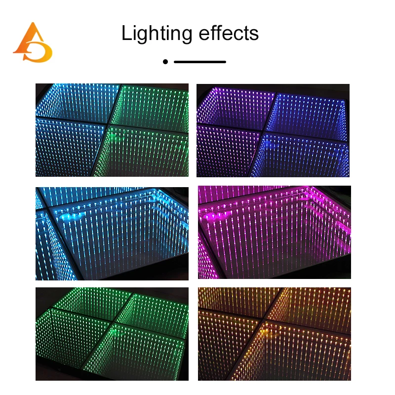 3D Mirror Dance 50x50cm Floor Led Infinity Dancing Tiles Per Panel Wedding Nightclub Disco Party Lighting