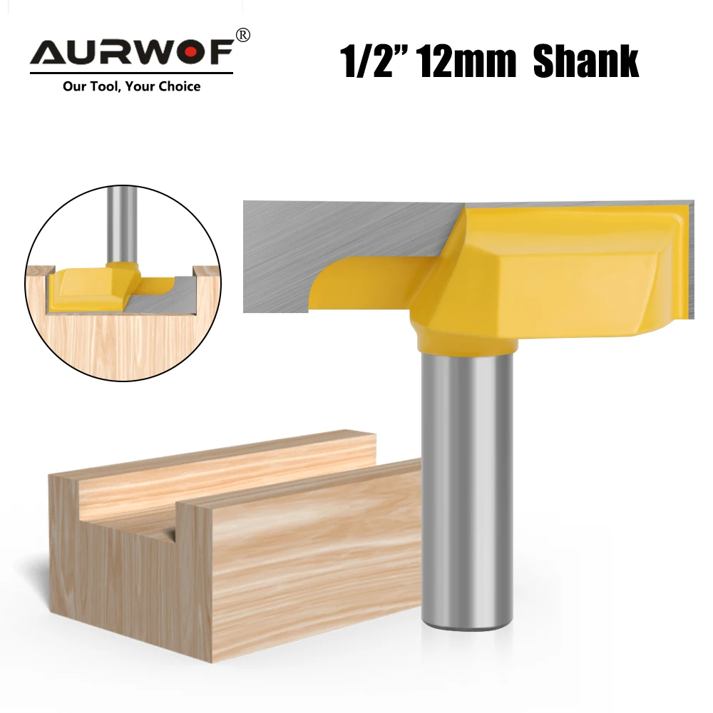 AURWOF 1pc 12mm 1/2 Shank Cleaning Bottom Router Bit 2-1/4