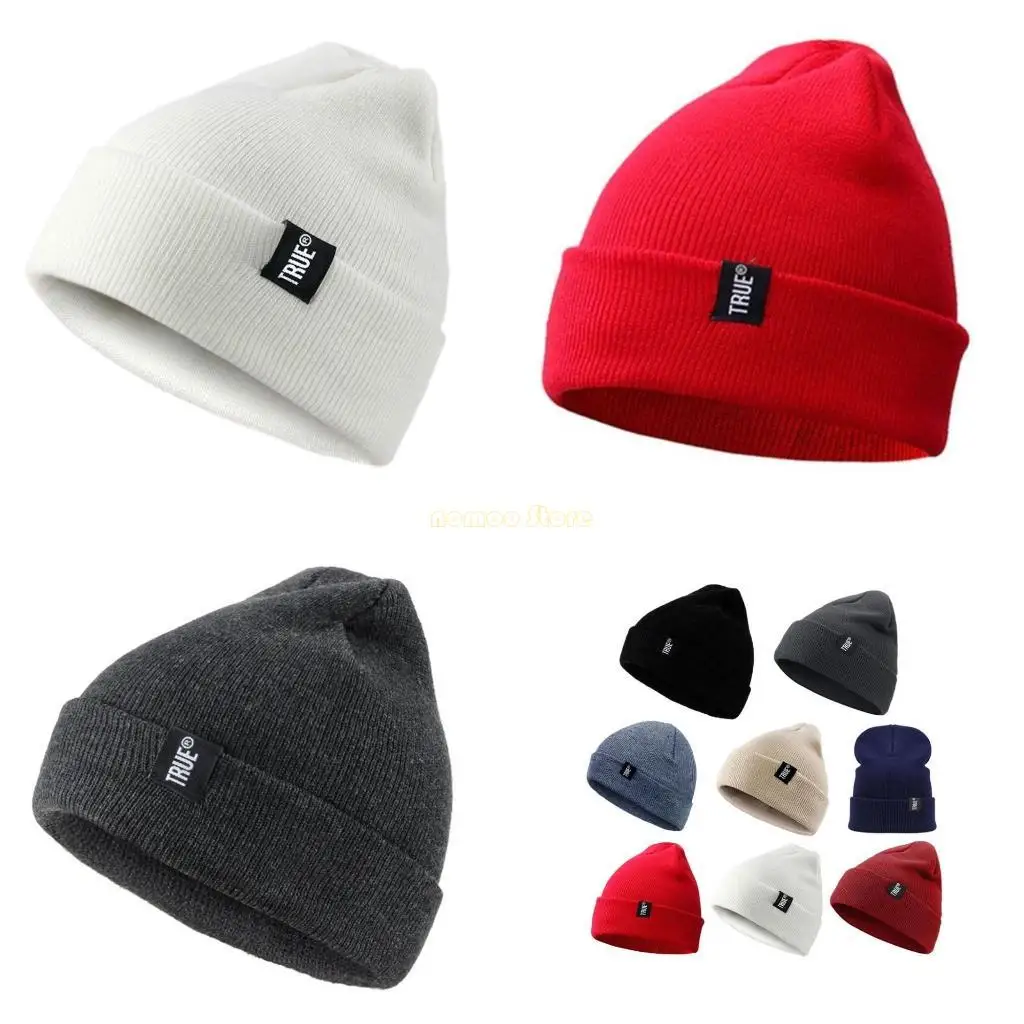 31BF الشتاء قبعة إضافة الفراء الدافئة قبعة صغيرة فضفاض Skullies محبوك قبعة للرجال النساء التزلج الرياضة بيني قبعة