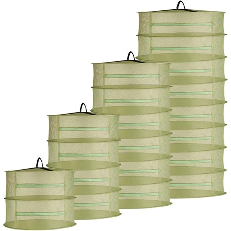 

Multifunctional dried fruits, herbs and vegetables drying net Folding round multi-layer food grade drying fish drying net