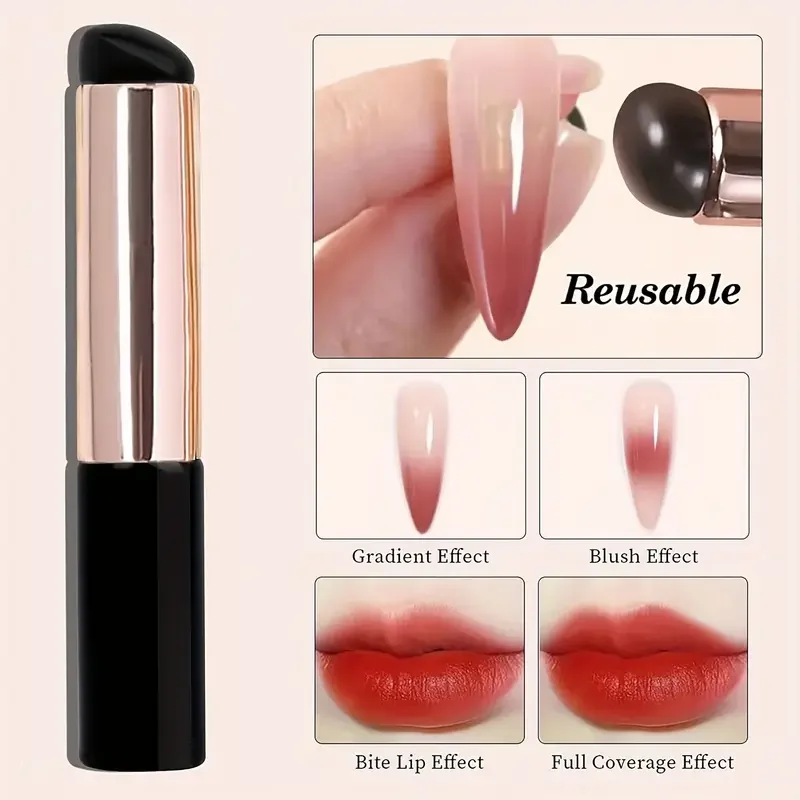Silicone Lip Brush With Cover Cap Concealer Brush Like Fingertips Q Soft Lipstick Makeup Brushes Round Head No Broken