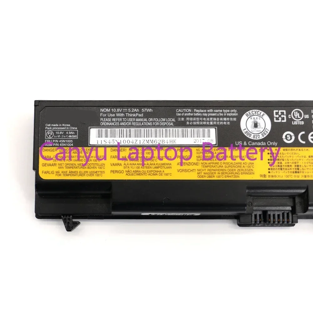 Batterie d'ordinateur portable pour Lenovo ThinkPad, Tturquoise, T430I, T530, T530I, W530, SLturquoise, SL530, L530, 45N1005, 10.8V, 57Wh, 5200mAh, Nouveau