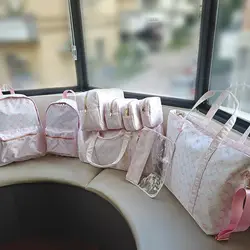 2024 New Bow Printed Nylon Travel Make up Pouch Bag School Backpack Tote bag Duffle Bag for Women Girl Ladies