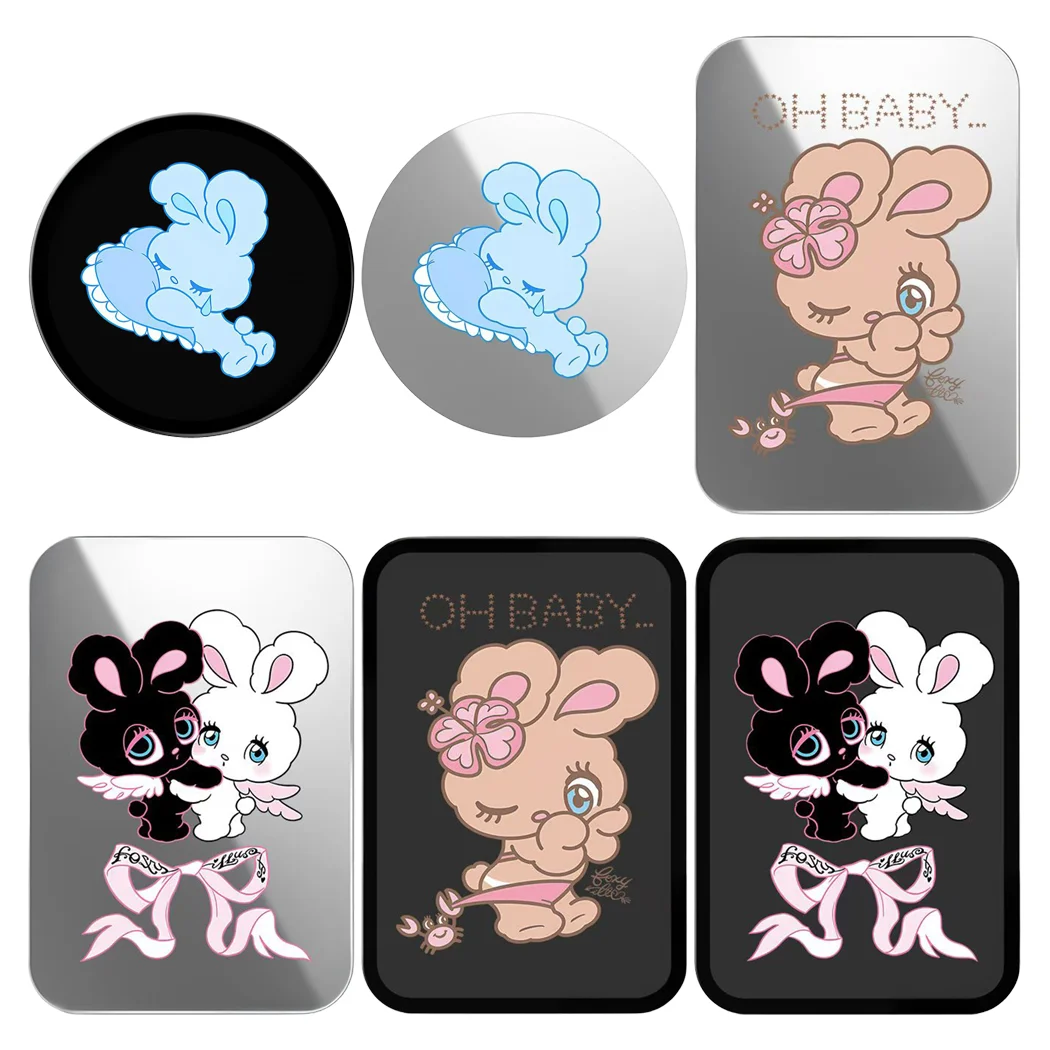 

Bowknot Rabbit Hug Magnetic Phone Grip Stand for IPhone 17 Pro Max Holder Mount Support for S25U Card Holder