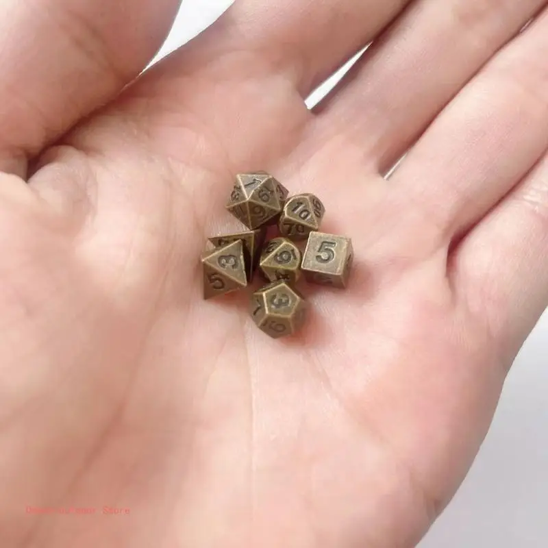 Mini Metal Polyhedral Dices Small Game Dices Portable Board Game Dices