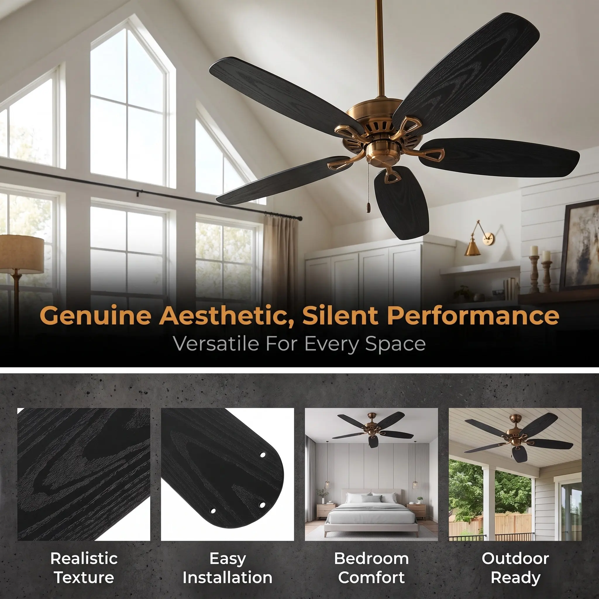 Plastic Ceiling Fan Blades Replacement Modern Sleek Design Enhanced Strength Flexibility Quiet Efficient