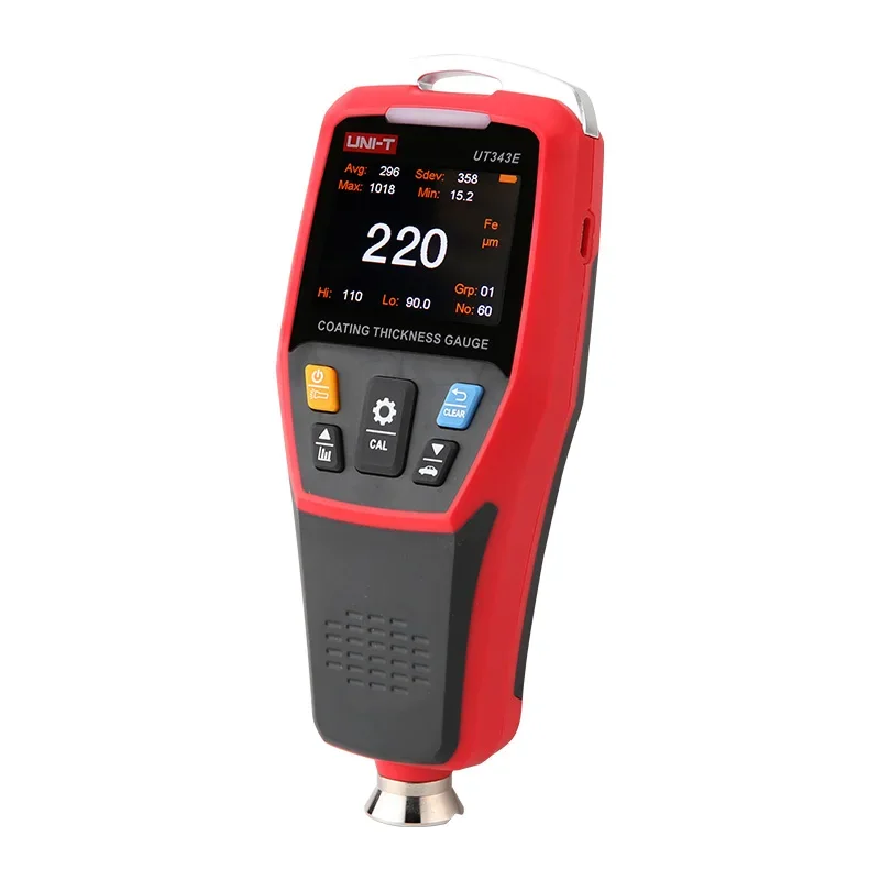 UNI-T UT343E ความหนาเคลือบ 2000um หน้าจอสีพร้อมบลูทูธไฟฉายการส่งข้อมูลสีรถยนต์เมตร