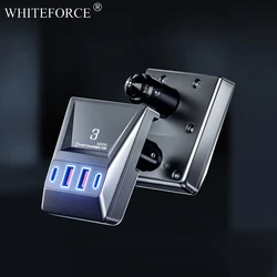 For Tesla Model 3 Highland 2024 Docking Station USB Type C Hub Fast Charger Ambient LED Light Shunt Hub Extension Center Console