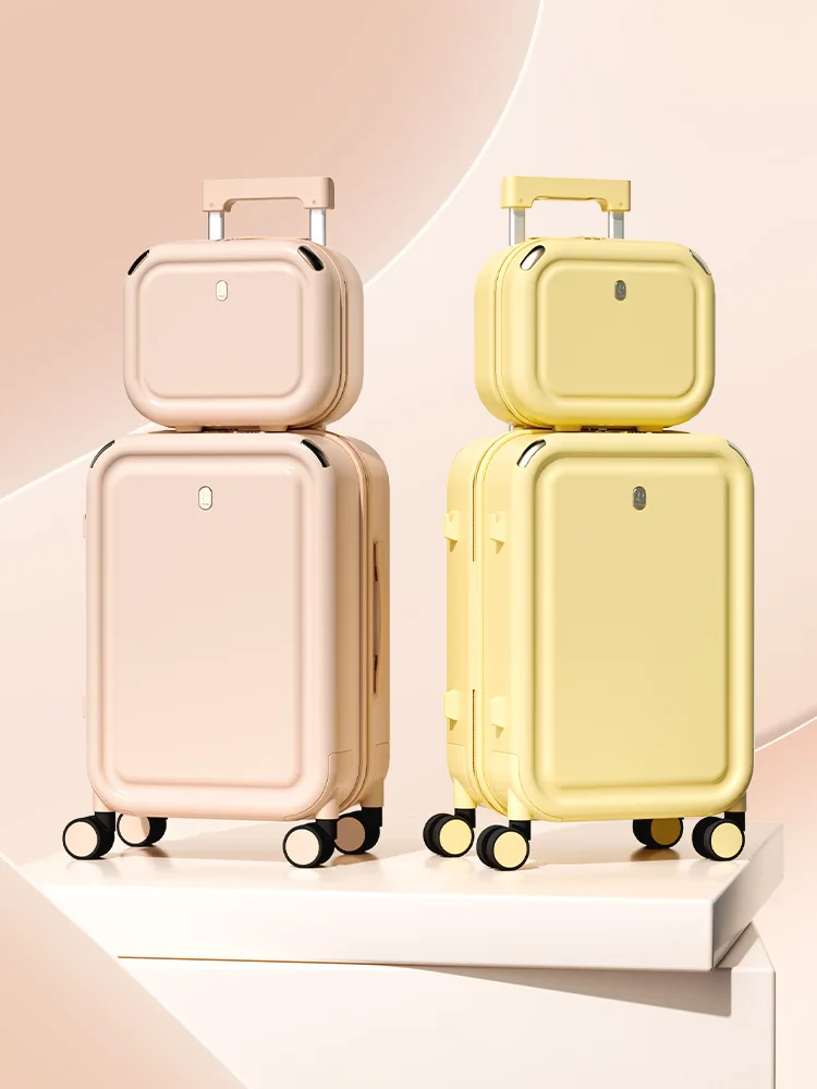 Suitcase set women's luggage trolley case drop-resistant travel case ultra-light boarding suitcase with combination lock