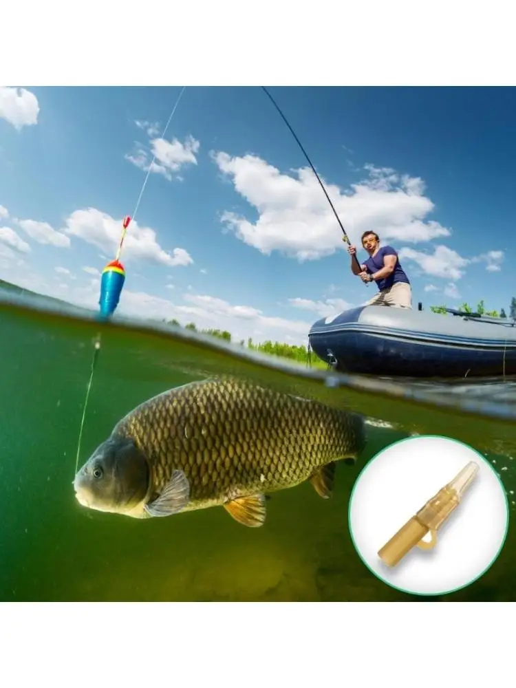 

50 Set Clips Quick Changing Connector Sleeve for Fishing Rigs Tail Rubber Tube