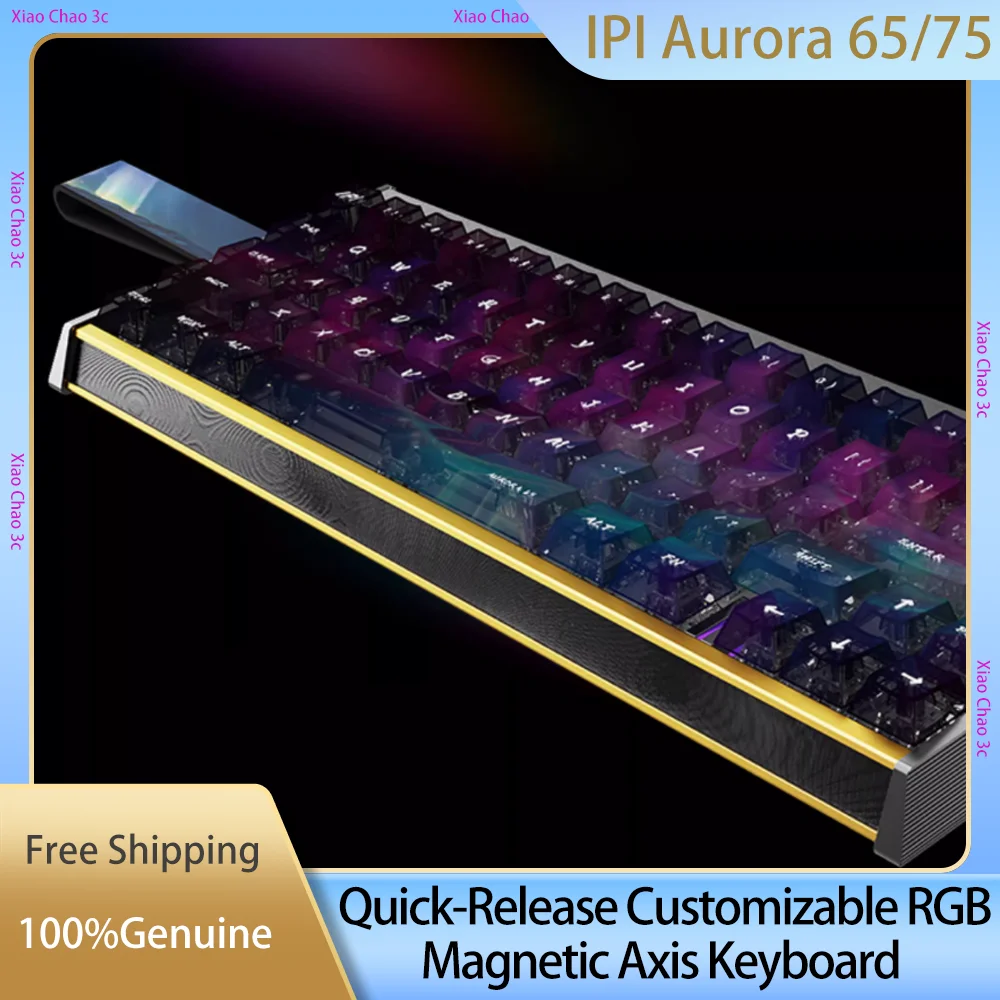 

Ipi Aurora, однорежимная магнитная ось, механическая клавиатура RGB, 65/75, раскладка клавиш, Hi-Fi, 8K, частота заката, игровая клавиатура, подарочный вариант