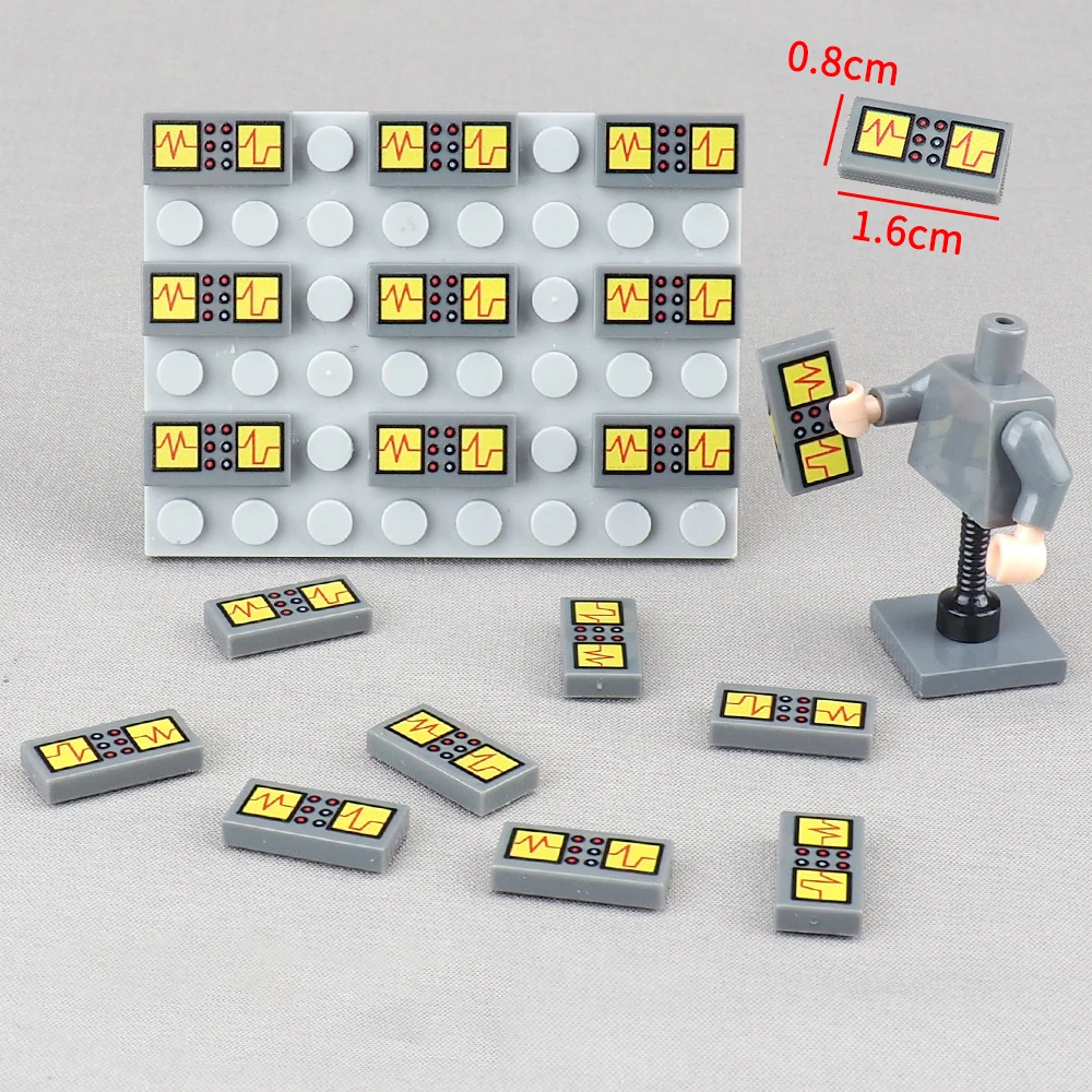 MOC 10PCS Part Bricks 3069 Printed Electronic Screen Pattern Building Blocks 3069pb Black And Red Board  Assemble Toys Kid Gifts