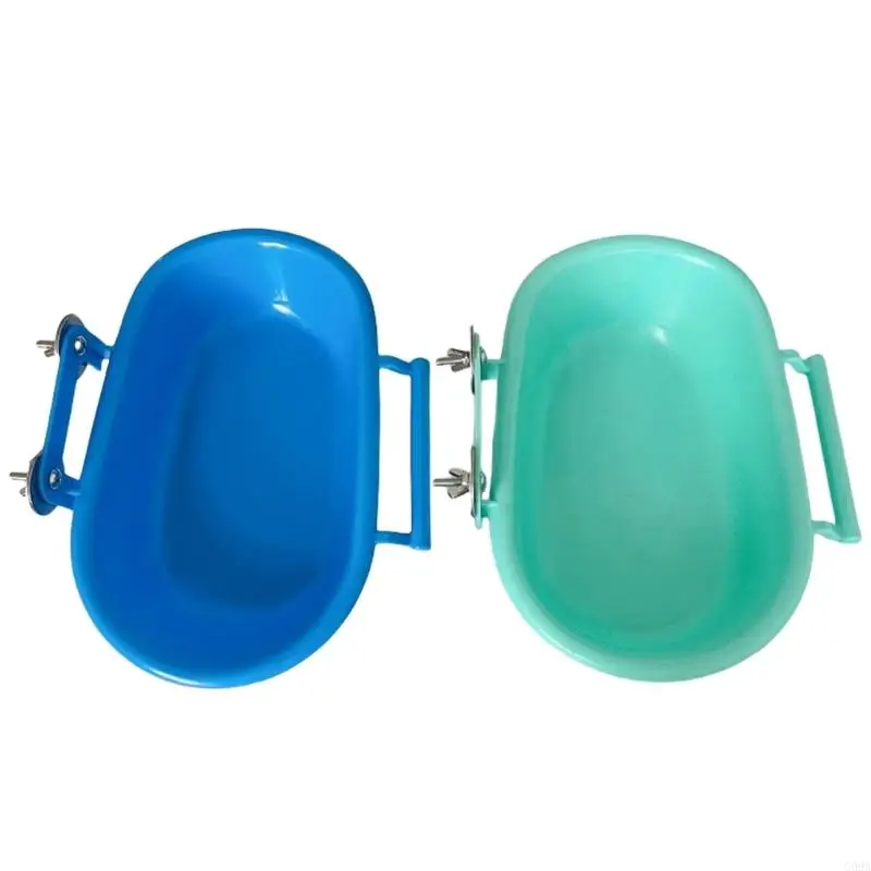 G99A Hanging Bird Bath Tub for Parakeets Bird Cage Bathing Basin Shower Tray All Size Birds Birdcage Water Feeder Mounted