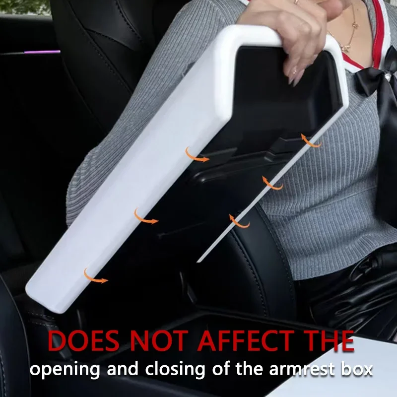 For Tesla Model 3 Y Armrest Protector Box Cover White Soft TPE Center Console Panel Pad Tesla Highland Model 3 Accessories Mat