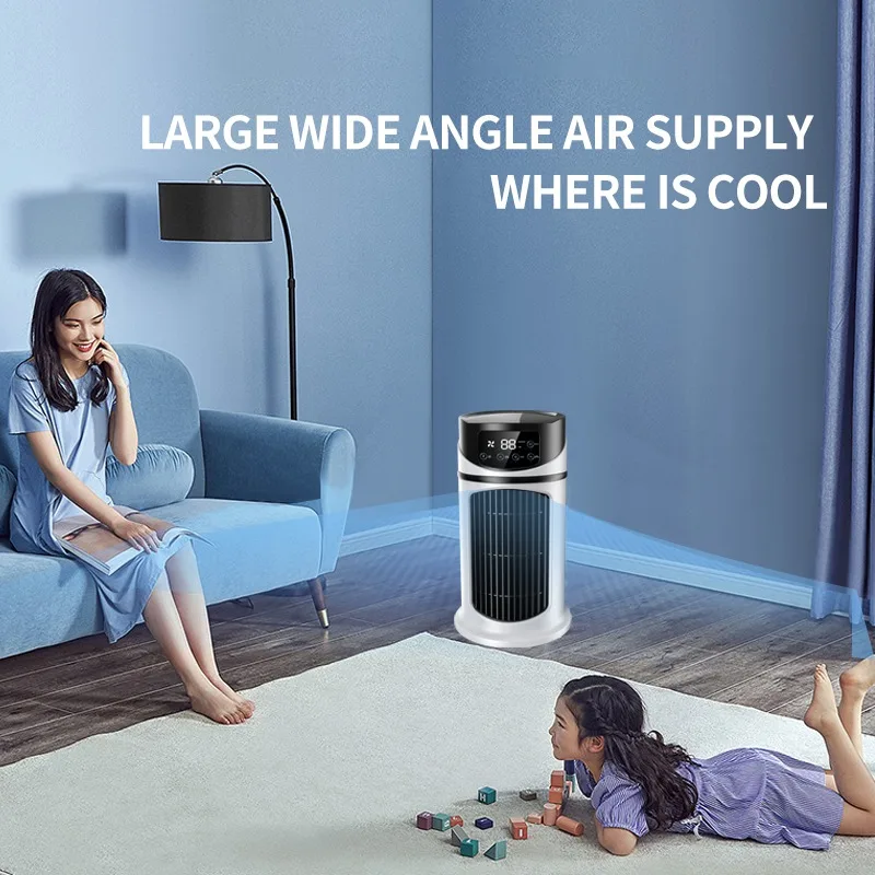 مكيف مروحة محمول مع مبرد رذاذ 6 سرعات مع مروحة هادئة لخزان المياه للعمل والنوم والدراسة، يحاكي الرياح الطبيعية