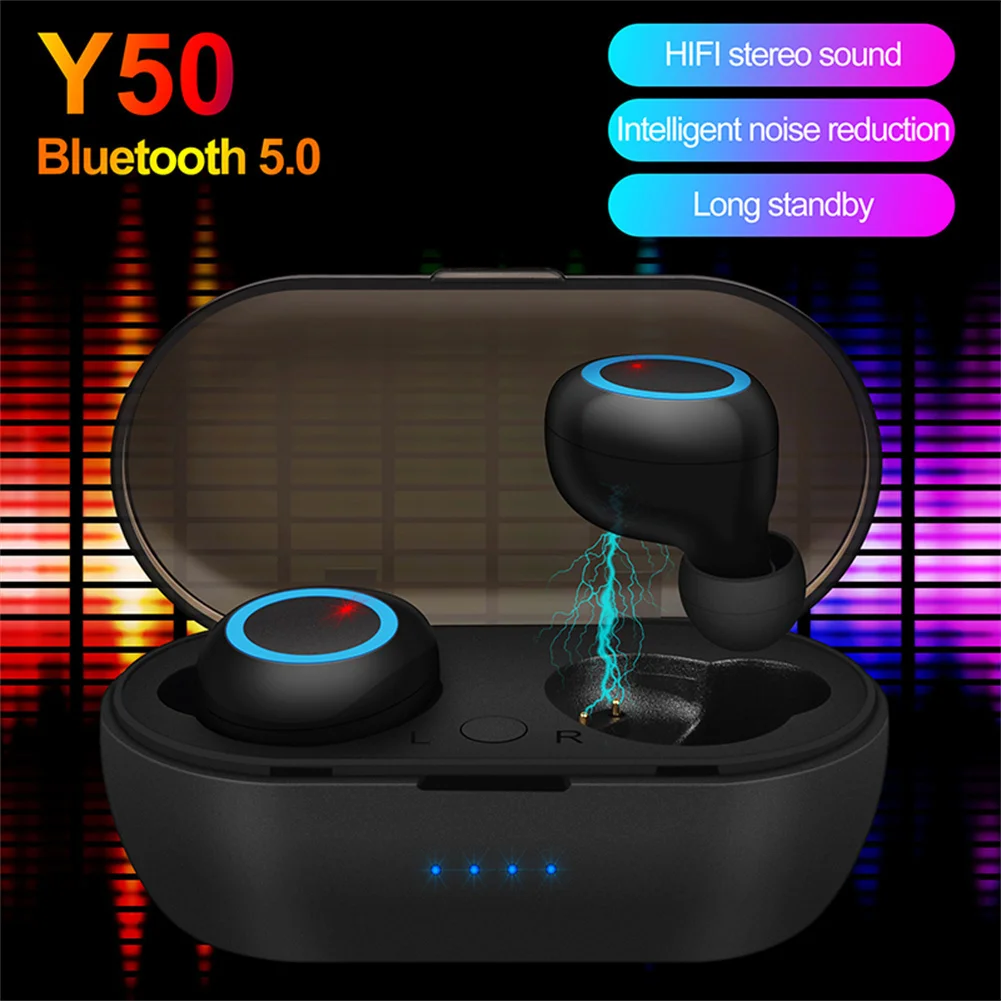 Y50 Wireless Earbuds IPX7 Waterproof Stereo Earphones Touch Control In Ear Headset For Sports Working Running Travelling