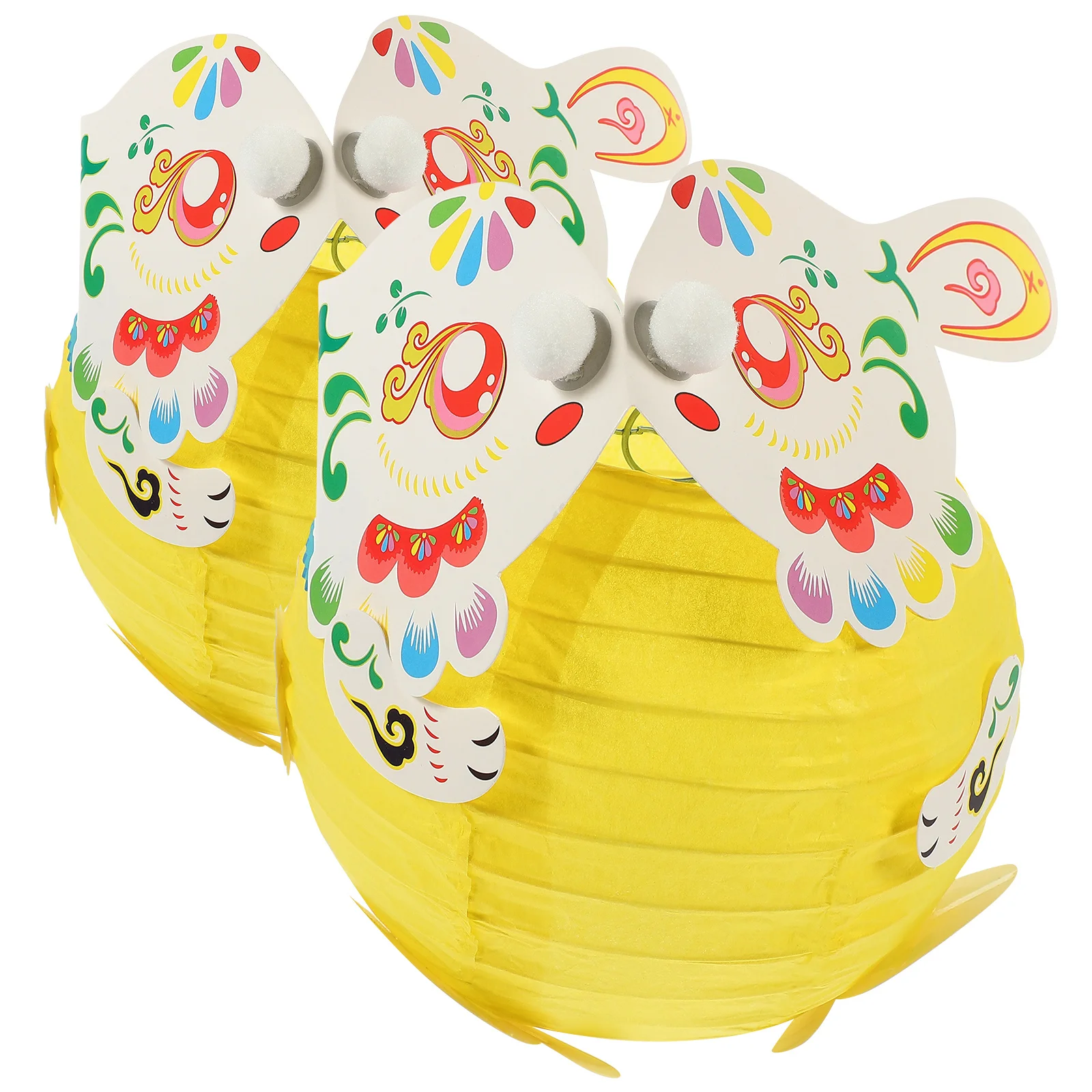 مجموعتان من فانوس مهرجان الأرانب DIY لوازم الحرف اليدوية مجموعة فانوس ورقية كرتونية ديكور محمول لحفلات أعياد الميلاد للأطفال