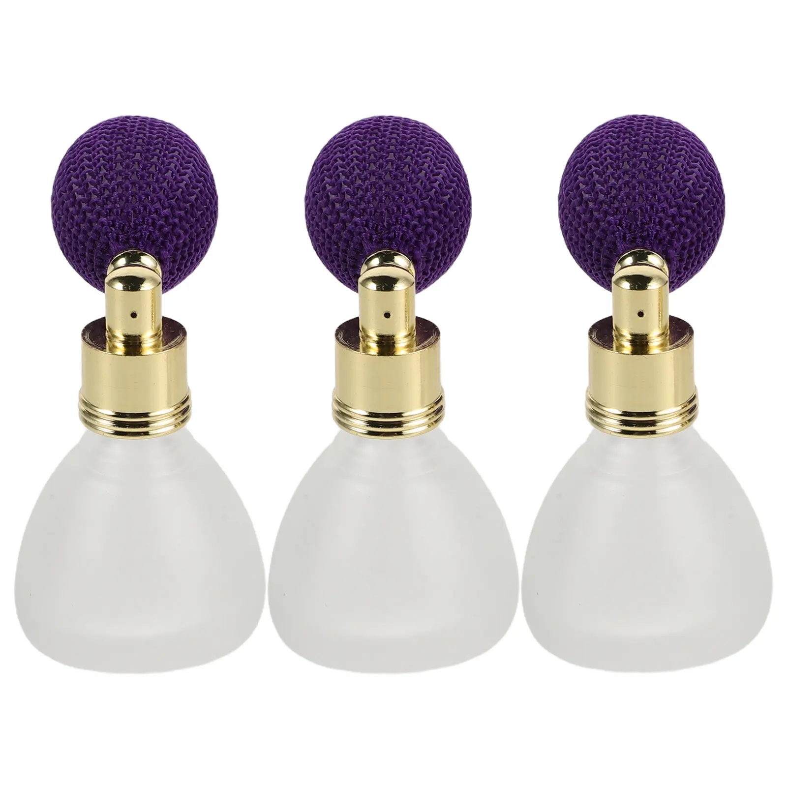 3Pcs Vintage Perfume Atomizer Spray Bottle Purple Retro Glass Mini Refillable Portable Travel Fragrance Container
