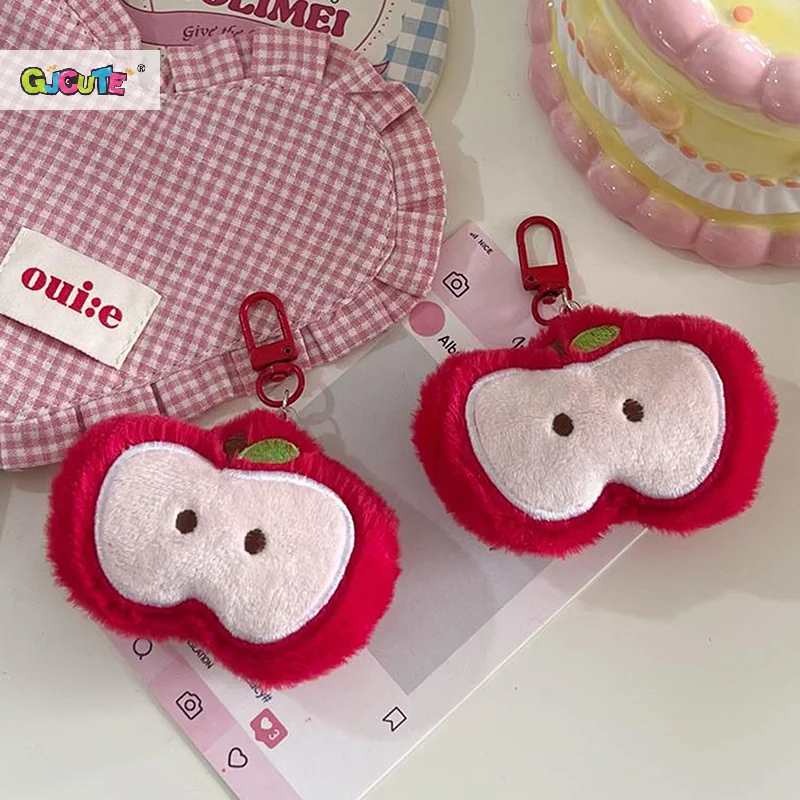 Cute Red Apple Plush Toys Doll Keychain Bag Pendants Backpack Hanging Ornaments Girly Heart All-match Accessories Birthday Gifts