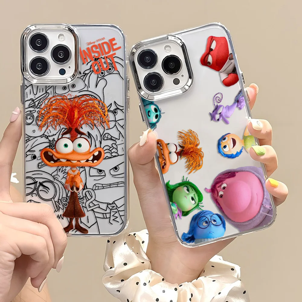 Cartoon Inside Out Disneys Phone Case For iPhone 17 16e 16 15 14 13 12 11 mini Pro Max X XR XSMAX 8 7 Air Plus Transparent Cover