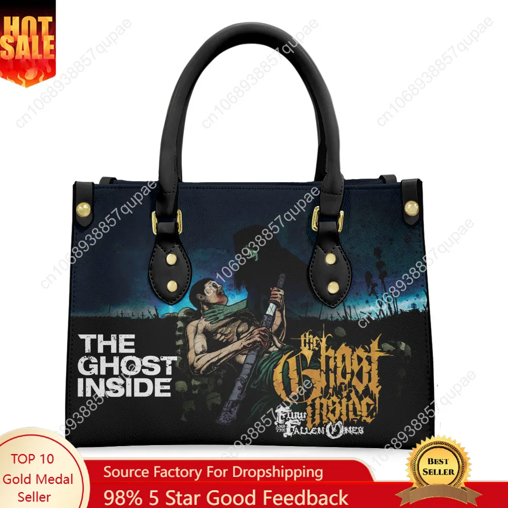

The Ghost Inside Rock Band Tote Bag Purse Womens Mens Personalized Text Image PU Leather Handbag Business Shopping Gift Bags