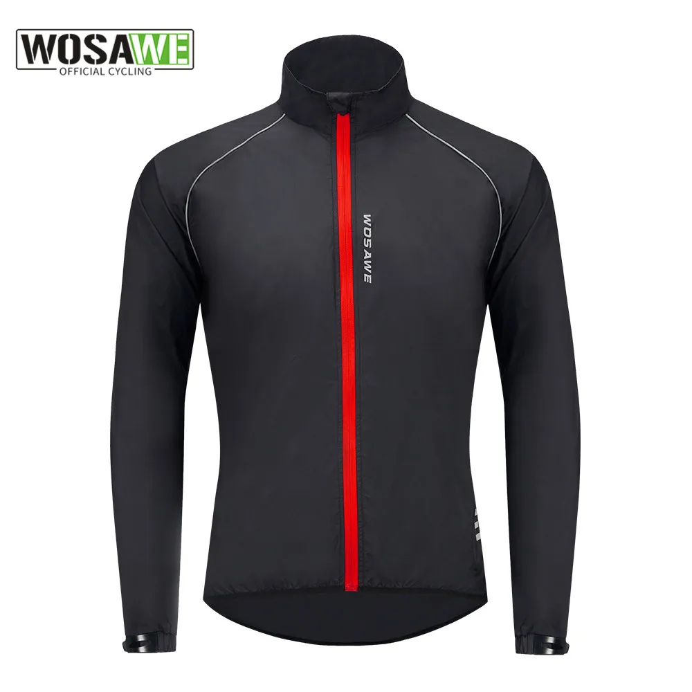 WOSAWE Reflective Portable Cycling Jacket Windproof Waterproof Mountain Bike MTB Wind Coat Running Riding Bicycle Windbreaker