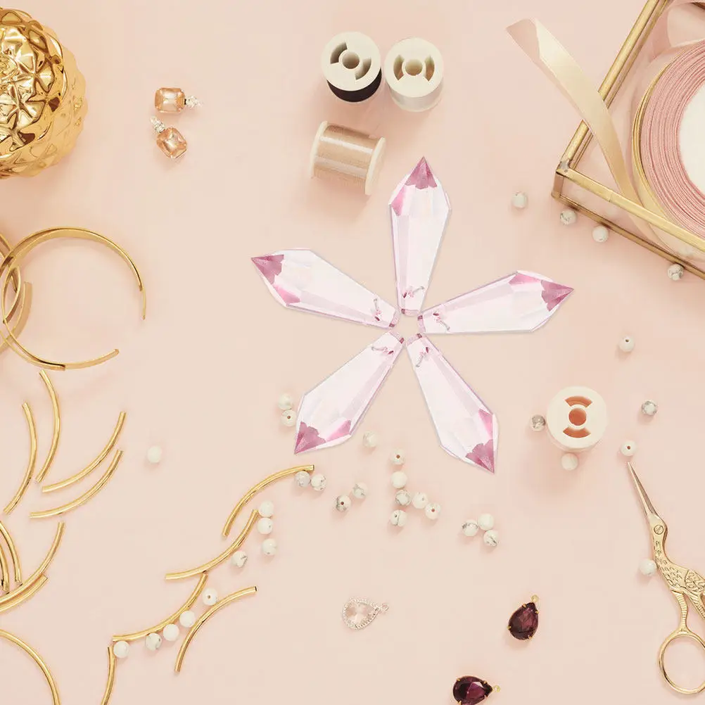 

10Pcs Clear Teardrop Glass Pendants Chandelier Central Column Accessories Lightweight Elegant Hanging Decor Sun Catcher Window