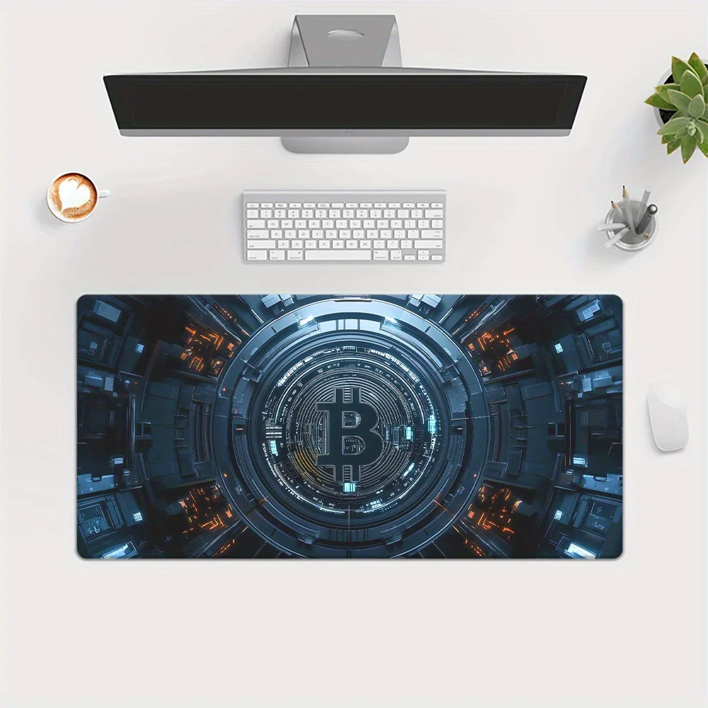 Bitcoin Crypto Gaming Extended Mouse Pad Anti-Slip Rubber Desk Mat for PC Laptop Office