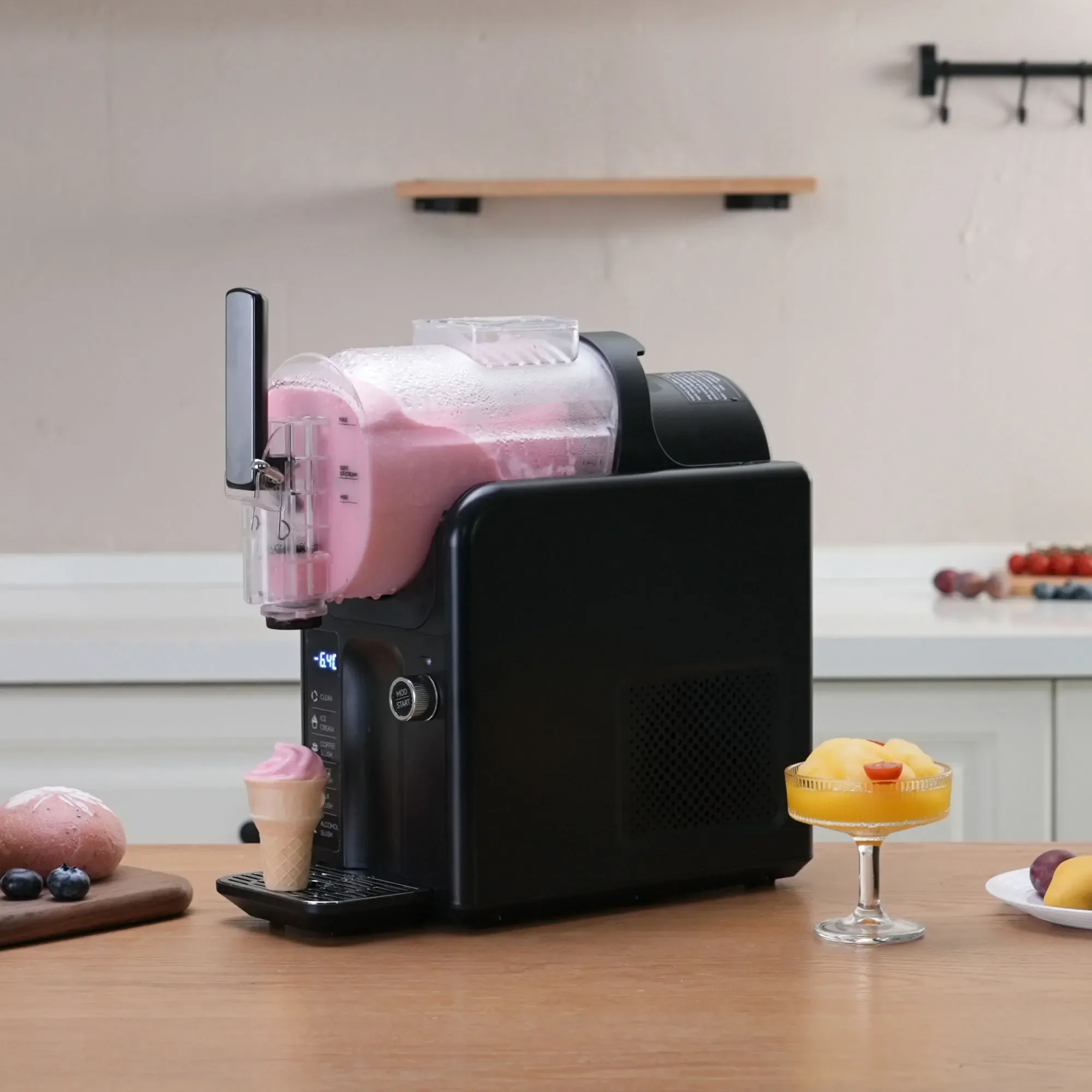 &Multifunctional Slushie Machine for Commercial and Home Use Makes Frozen Drinks Slushies and Small Soft Serve Ice Cream