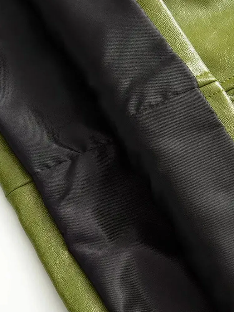 Damskie wiosenne komplety modowe: gładka sukienka mini bez ramiączek, bez rękawów i z odkrytymi plecami + krótkie kurtki z długim rękawem, kołnierzykiem i zamkiem błyskawicznym.