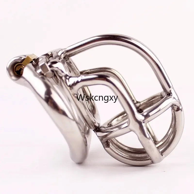 Stainless Steel Male Chastity Device Curve Chastity Cage Spike Ring Metal Penis Lock BDSM Sex Toys For Men