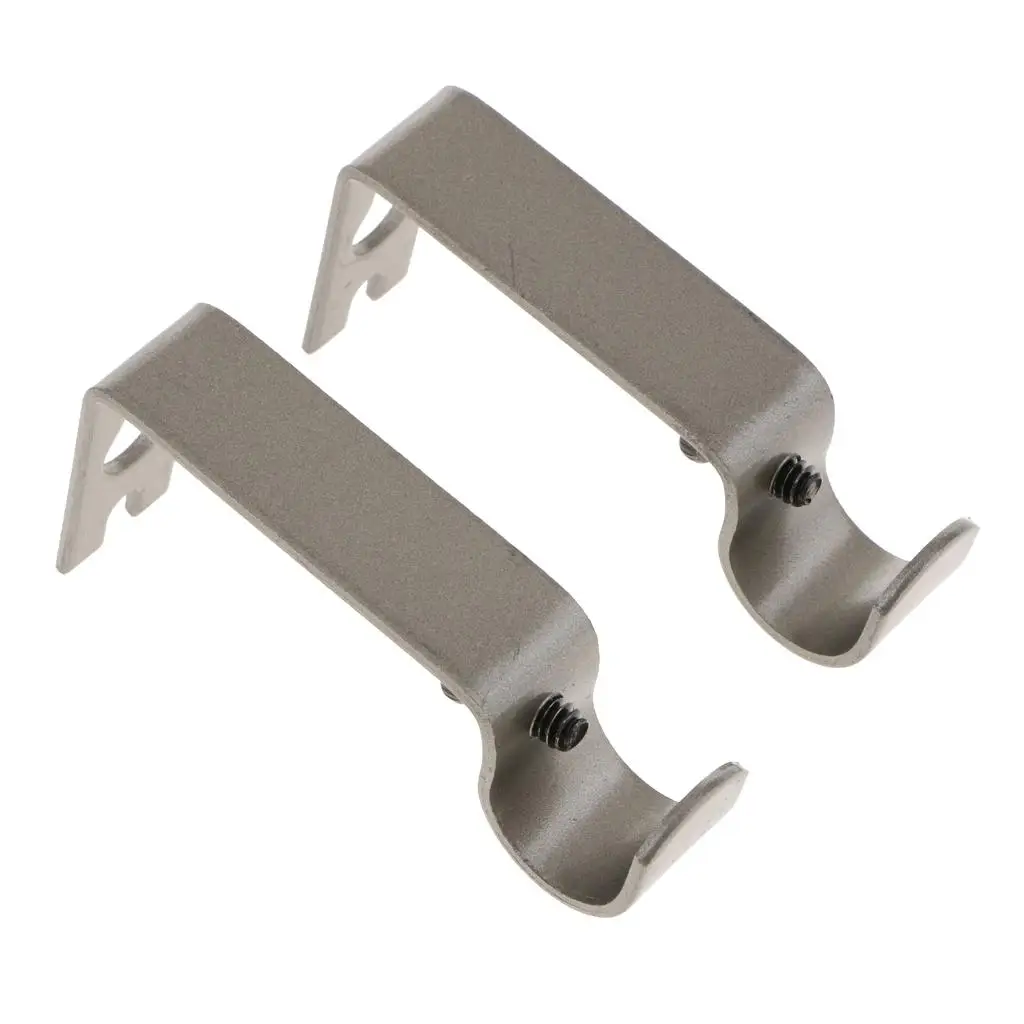 Curtain Rod Pole Bracket Iron Mount Hook Holder Sturdy Wall Support for Window Curtains Home Decor