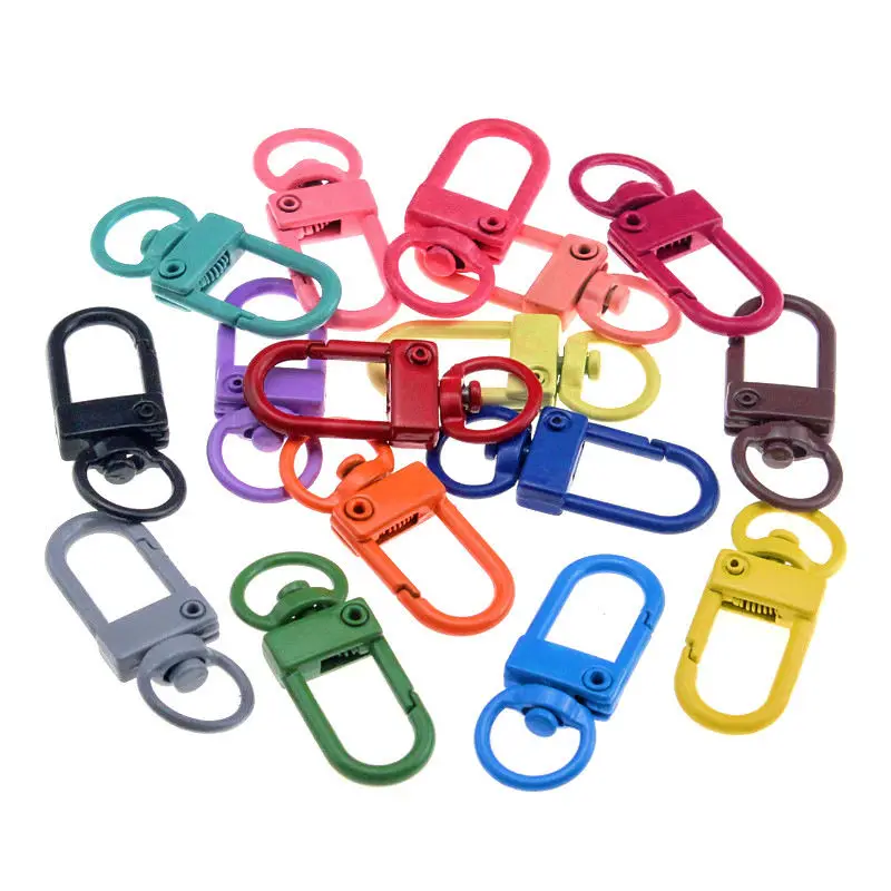 5-25Pcs/Lot Multicolor Lobster Clasp Clips Key Hook Keychain Split Key Ring Findings Clasps DIY Keychains Makingift Accessories