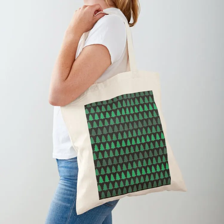 

Green Christmas Tree Stripes Tote Bag tote bag canvas woman shopping bag Big women hand ladies