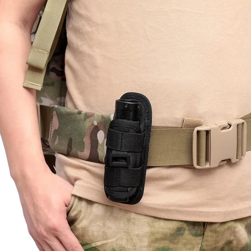 Кобура для фонарика Molle, тактический ремень для переноски, вращающийся на 360 градусов чехол для фонаря для охоты на открытом воздухе, работы, кемпинга, пешего туризма