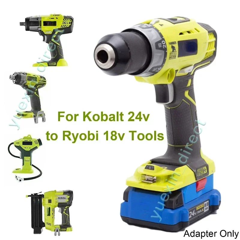 Conversor de Bateria para Kobalt Adaptador Li-ion Ryobi One Mais 18v Conector de Alimentação Portátil sem Fio Conector de Ferramentas 24v