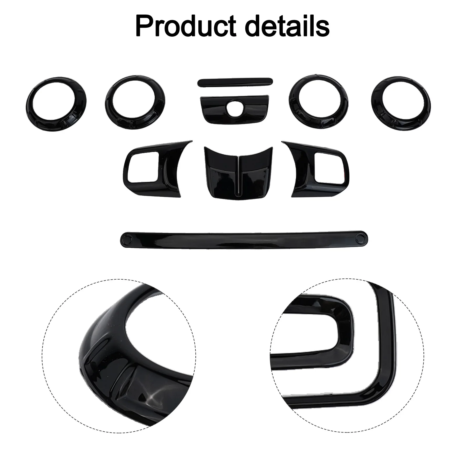 18pcs Car Trim Size As The Picture Shows Trim Kits For Jeep Double-sided Tape Easy Installation Precisely Cut And Measured