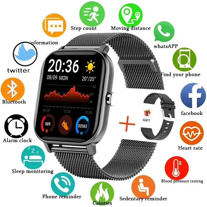 

New smartwatch Men Women 2024 Bluetooth Call Sport Heart Rate Monitor 1.69 Inch Screen Smartwatch Customize Wallpaper Watches