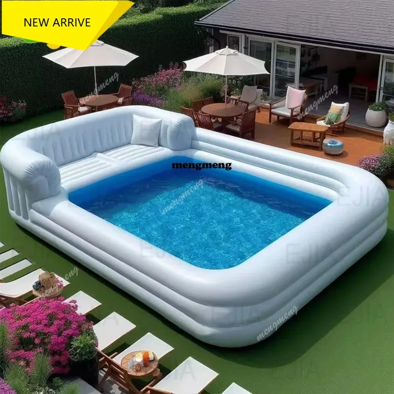 M138 16ft-5m Large Family Party Outdoor Inflatable Sofa Pool Two in One Sofa & Pool Luxury Lounge Chair Swimming Pool for Kid Ad
