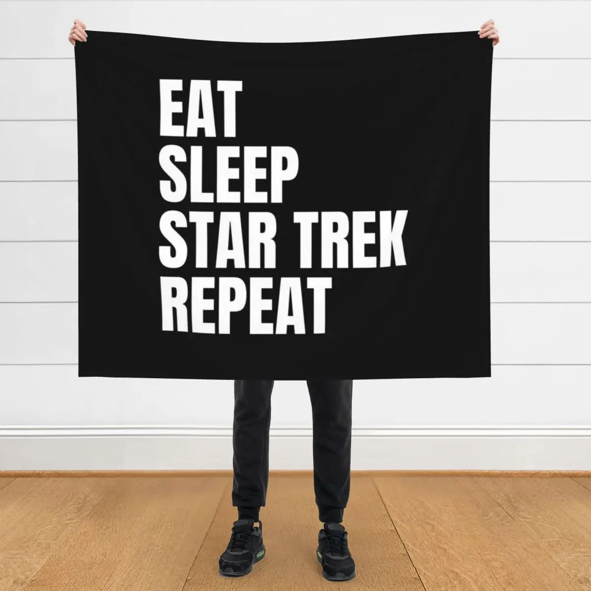 

Eat Sleep Star Trek Repeat Throw Blanket Luxury Quilt Thins Blankets