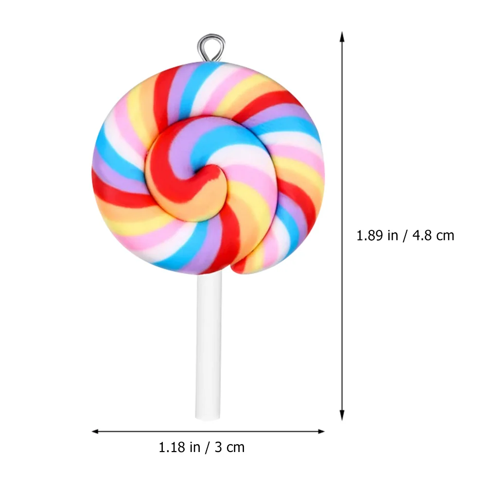 

30pcs Lollipop Pendant Charms Polymer Clay Keychain Hanging nament DIY Jewelry Making Accessories for Girls Necklaces Bracelets