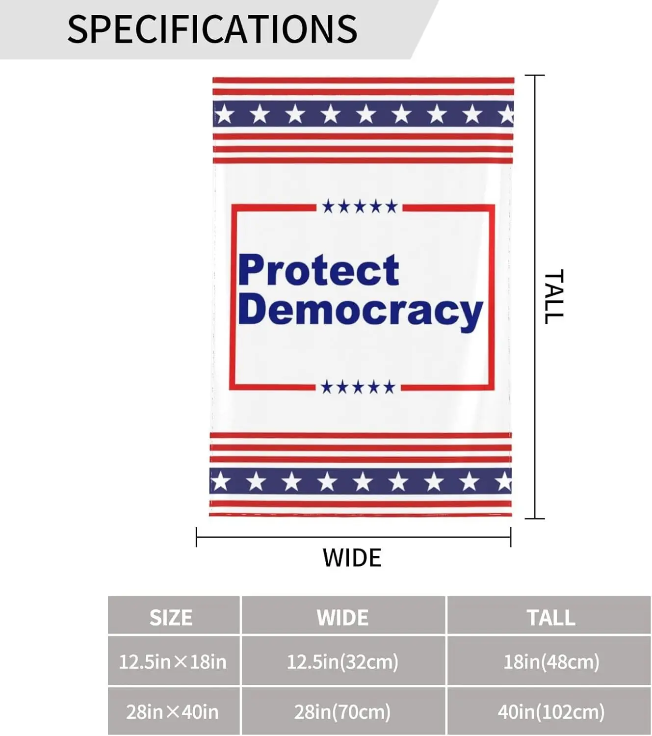 12x18 Defend Democracy Vote Blue 2022 Garden Flag Anti Republican Anti Trump Flag American Vote Democrat House Flag Yard Sign