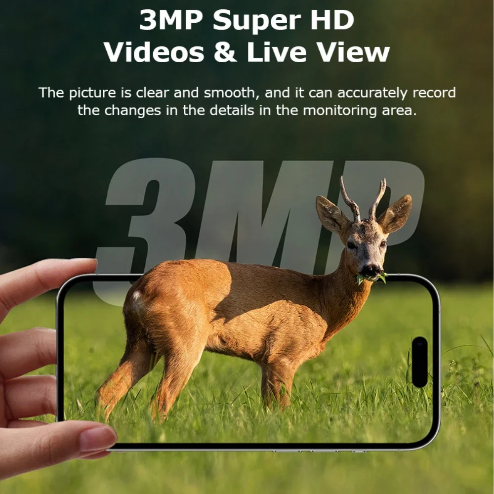 4G ソーラー式ハンティングカメラ、3MP HD 野生動物カメラ、GPS 追跡カメラトラップ、ナイトビジョンリモートセキュリティ追跡カメラ
