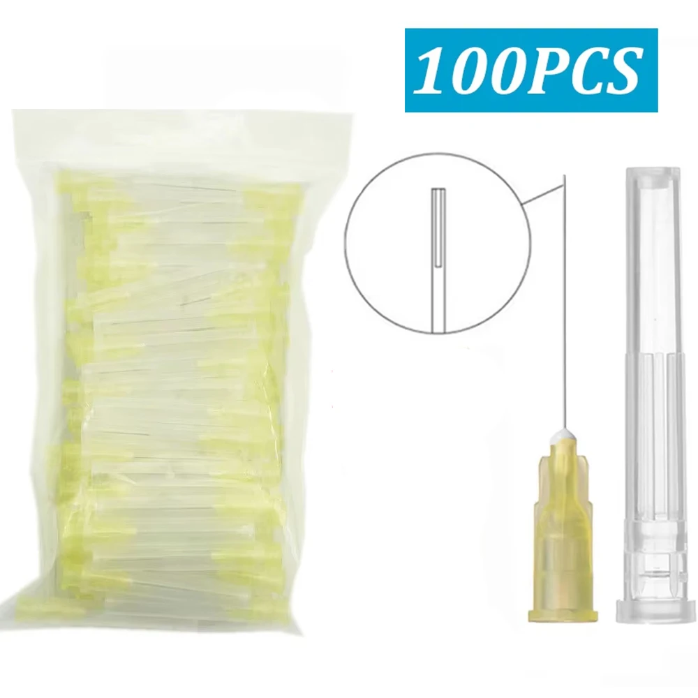 

100pcs Dental Endo Irrigation Needle Tip Root Canal Lateral Rinsing Needles Single Side Opening Washing Needle Tips for Dentist