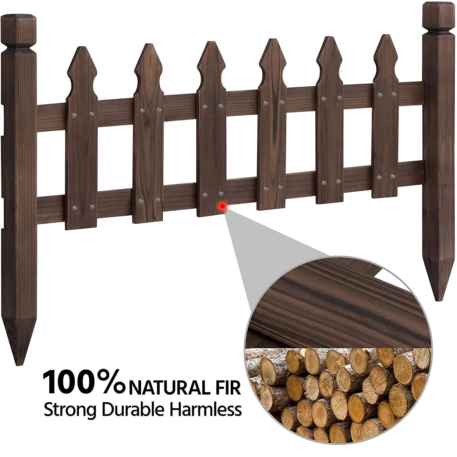 Wood Finished Fence for Garden Picket Fence Corner Fence for Fairy Garden Yard Home Decoration