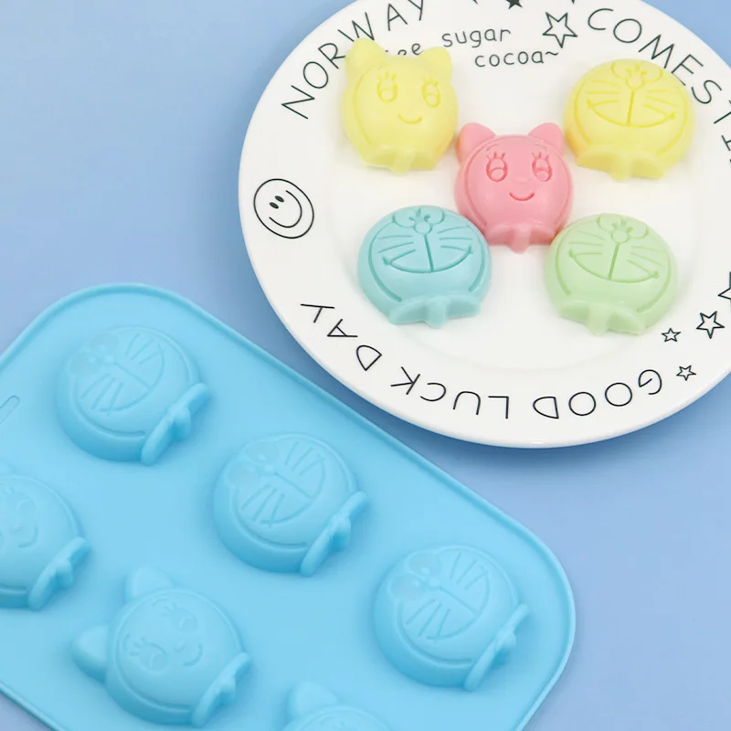 6 Even Cat Head Silicone Cake Mold, Cold Soap Mould, Baking Home Diy Tool XG040